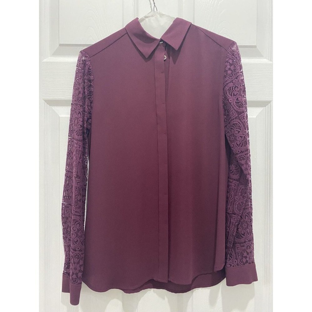 3/$15 SALE - Ann Taylor Loft Button Down Embroidered Long Sleeve Blouse Sz XS